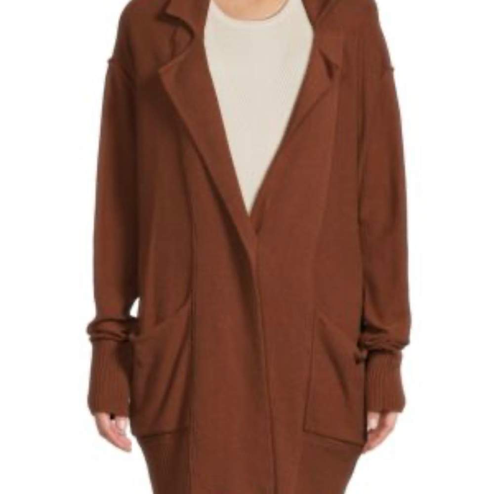 We The Free Rich Brown Open Cardigan